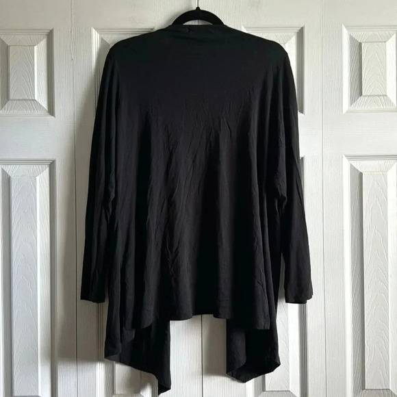 WINTER SILKS | Black | Waterfall | Open front | Cardigan | size L - Picture 3 of 3